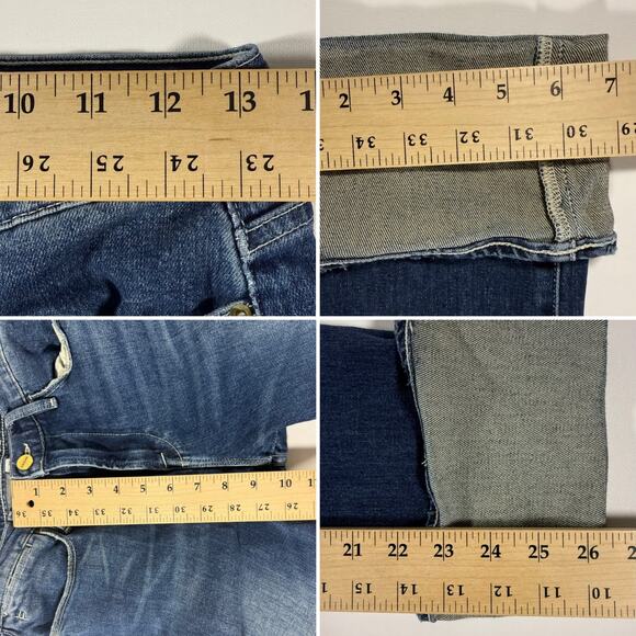 FRAME Le High Big Cuff Jeans Women’s 28 High Rise Straight Leg Dark Denim - Picture 8 of 8